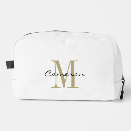 Modern Elegant Gold Monogram Personalized Toilettasje
