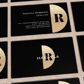 Modern Elegant Gold Monogram Visitekaartje
