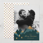 Modern Elegant Gold Mountains Feestdagenkaart (Voorkant / Achterkant)