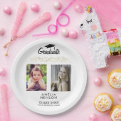 Modern Elegant Gold Ornament 2 foto Afstuderen Papieren Bordje (Feest)