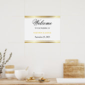 Modern Elegant Gold Script Wedding Welcome Poster (Keuken)