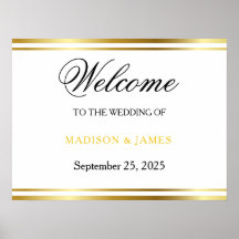Modern Elegant Gold Script Wedding Welcome