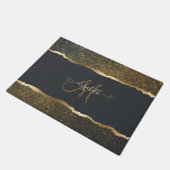 Modern Elegant Gold Touch Monogram Deurmat (Schuin)