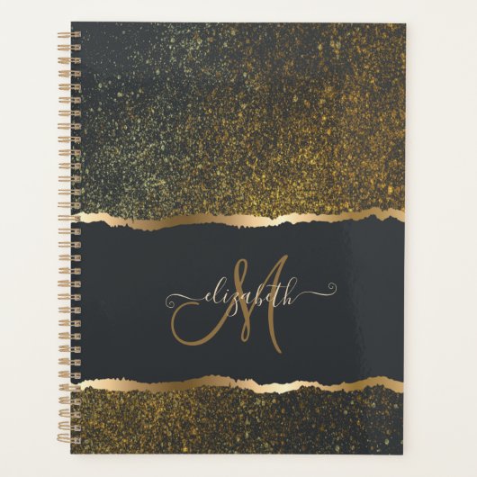 Modern Elegant Gold Touch Monogram Planner (Voorkant)