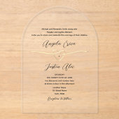 Modern Elegant Gold Wedding Acryl Uitnodigingen (Voorkant)