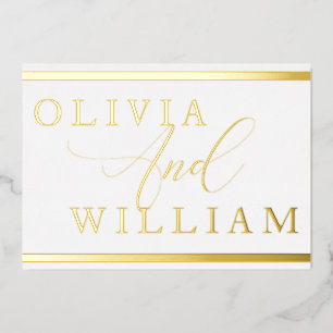 Modern Elegant Golden Folie Wedding Uitnodiging