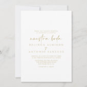 Modern Elegant Goud Nuestra Boda Bruiloft Kaart (Voorkant)