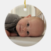 Modern Elegant Goud Script Baby's Eerste Kerstmis Keramisch Ornament (Achterkant)