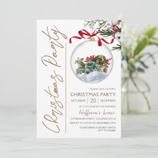 Modern Elegant Goud Script Kerstfeest Kaart (Staand voorkant)