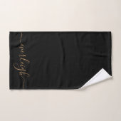 Modern Elegant Goud Script Naam Zwart Bad Handdoek (Handdoek)