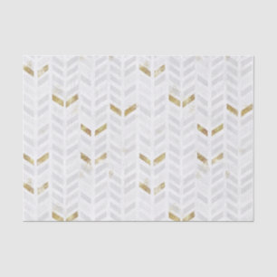 Modern Elegant Goud Wit Grijs Geschilderd Chevron Tissuepapier