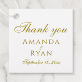 Modern Elegant Gouden Script Bruiloft Bedankjes Labels (Voorkant)