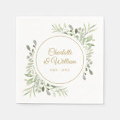 Modern Elegant Gouden Script groen Servet (Voorkant)