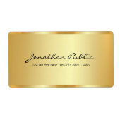 Modern Elegant Gouden Sjabloon Kalligrafie Script Etiket (Voorkant)