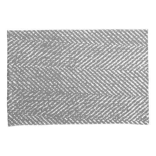 Modern Elegant Gray Herringbone Kussensloop (Voorkant-Rechts)