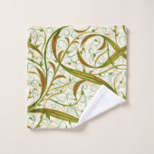 Modern Elegant Green Brown Swirls Pattern Bad Handdoek (Wasdoekje)