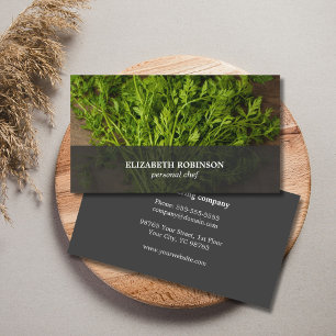 Modern Elegant Green Catering Personal Chef Visitekaartje