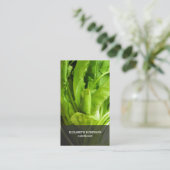 Modern Elegant Green Leaves Visitekaartje (Staand voorkant)