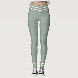 Modern Elegant Green White Pastel Colors Modish Leggings