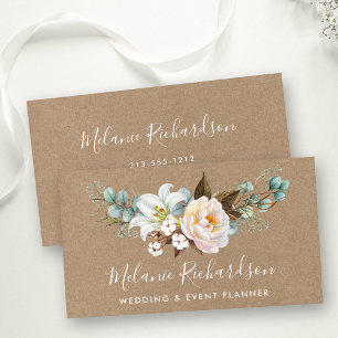 Modern Elegant Greenery Botanical Floral Kraft Visitekaartje