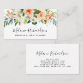 Modern Elegant Greenery Coral Floral Visitekaartje (Voorkant / Achterkant)
