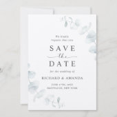 Modern Elegant Greenery Minimalist Wedding Save The Date (Voorkant)