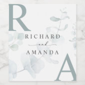 Modern Elegant Greenery Minimalist Wedding Wijn Etiket (Enkel label)