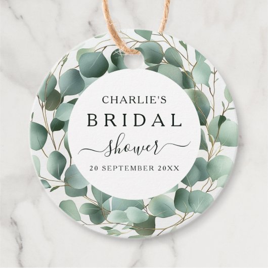 Modern Elegant Greenery Vrijgezellenfeest Bedankjes Labels (Voorkant)