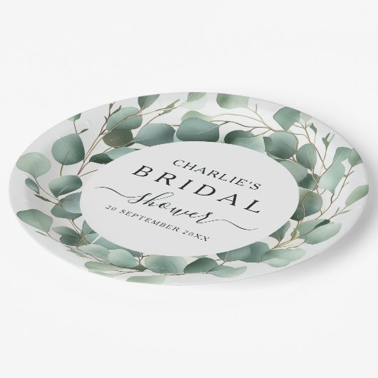 Modern Elegant Greenery Vrijgezellenfeest Papieren Bordje (Gekanteld)