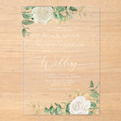 Modern Elegant Greenery Wedding Acryl Uitnodigingen (Voorkant)
