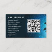 Modern Elegant Grey Blue Circuit Computer Repair  Visitekaartje (Achterkant)