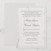 Modern Elegant Grey Floral Wedding Kaart (Voorkant / Achterkant)