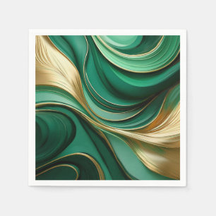 Modern Elegant Groen en Goud- Servet
