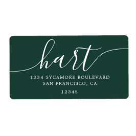 Modern elegant Groen Script Familie Retouradres Etiket
