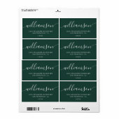 Modern elegant Groen Script Familie Retouradres Etiket (Full Sheet)