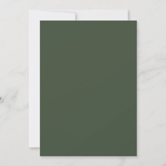 Modern Elegant Groen Thanksgiving Diner Kaart (Achterkant)