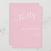 Modern Elegant Hand Lettered Script 30th Birthday Kaart (Voorkant / Achterkant)