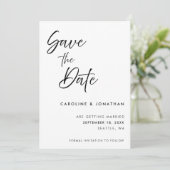 Modern elegant handgeschreven script | Bruiloft Save The Date (Staand voorkant)
