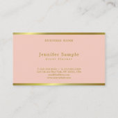 Modern Elegant Handgeschreven Script Roze Goud Tre Visitekaartje (Achterkant)