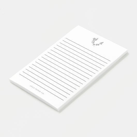 Modern Elegant Handgetekend Boeket gevoerd Post-it® Notes (Schuin)