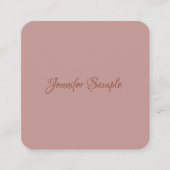 Modern Elegant Handschrift Script Luxe afgerond Vierkante Visitekaartje (Voorkant)