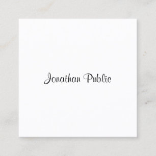 Modern Elegant Handschrift Script Naam Sjabloon Vierkante Visitekaartje