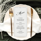 Modern Elegant Handwriting Wedding Dinner  Menu