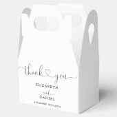 Modern Elegant Hart Script Bruiloft Bedankdoosjes (Geopend)