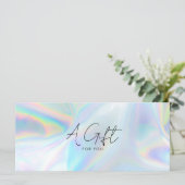 Modern Elegant Holografisch Cadeaubon (Staand voorkant)