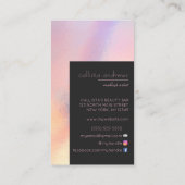 Modern elegant holografisch iserend kleurenblok visitekaartje (Achterkant)
