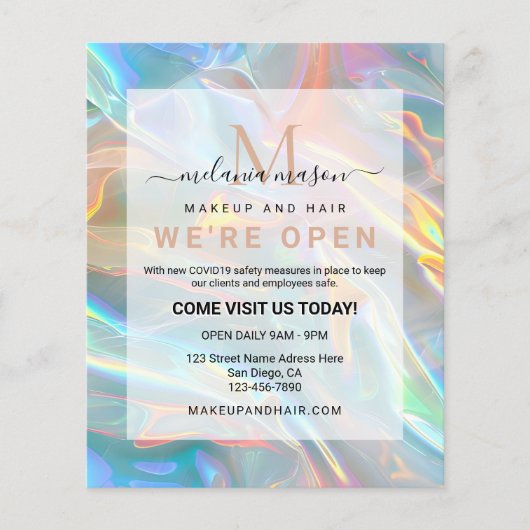 Modern Elegant Holographic Irediscent Flyer (Voorkant)