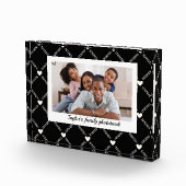 Modern Elegant hoort Patroon en Zwart personaliser Fotoblokken (Rechts)