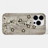 Modern elegant hout - bloemen - houten Case-Mate iPhone case (Achterkant (horizontaal))