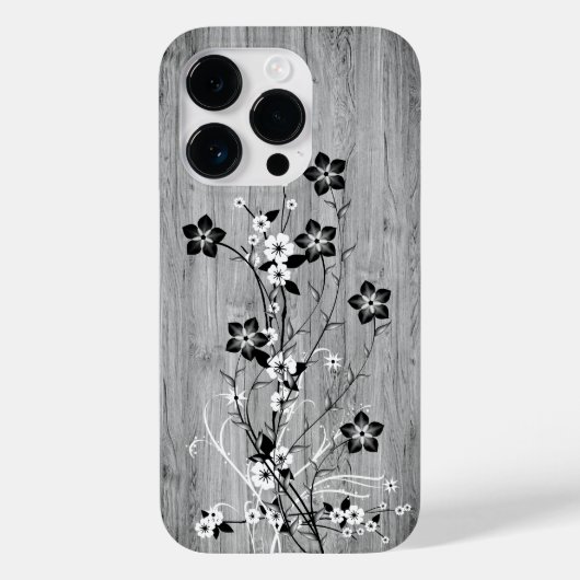 Modern elegant hout - bloemen - houten Case-Mate iPhone case (Achterkant)
